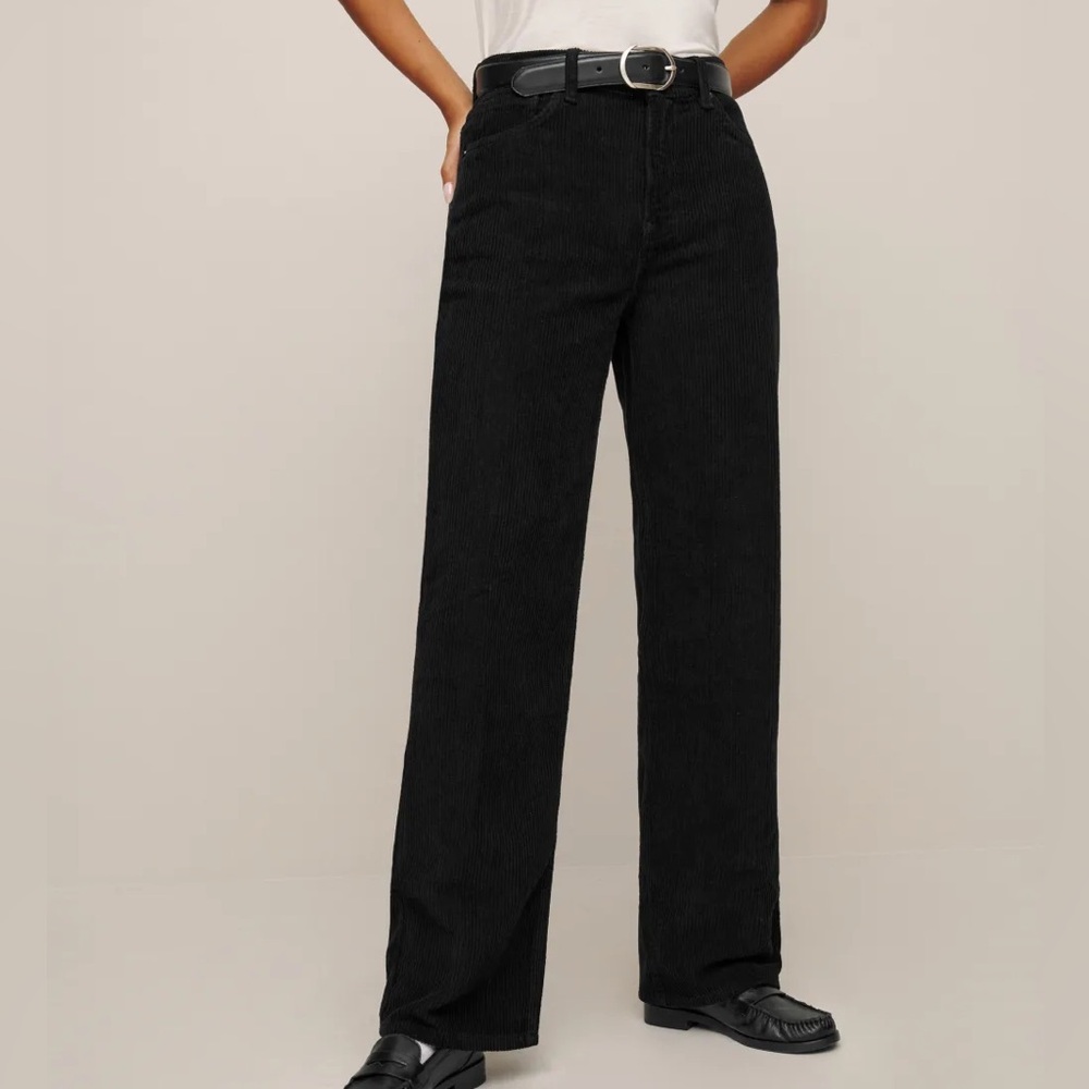 Reformation Black Corduroy Pants